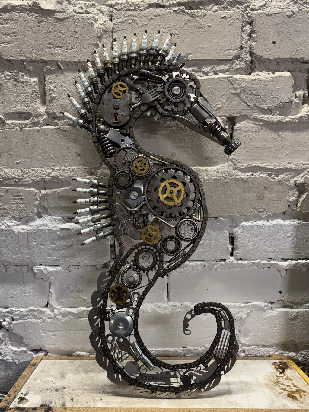Scrap metal seahorse