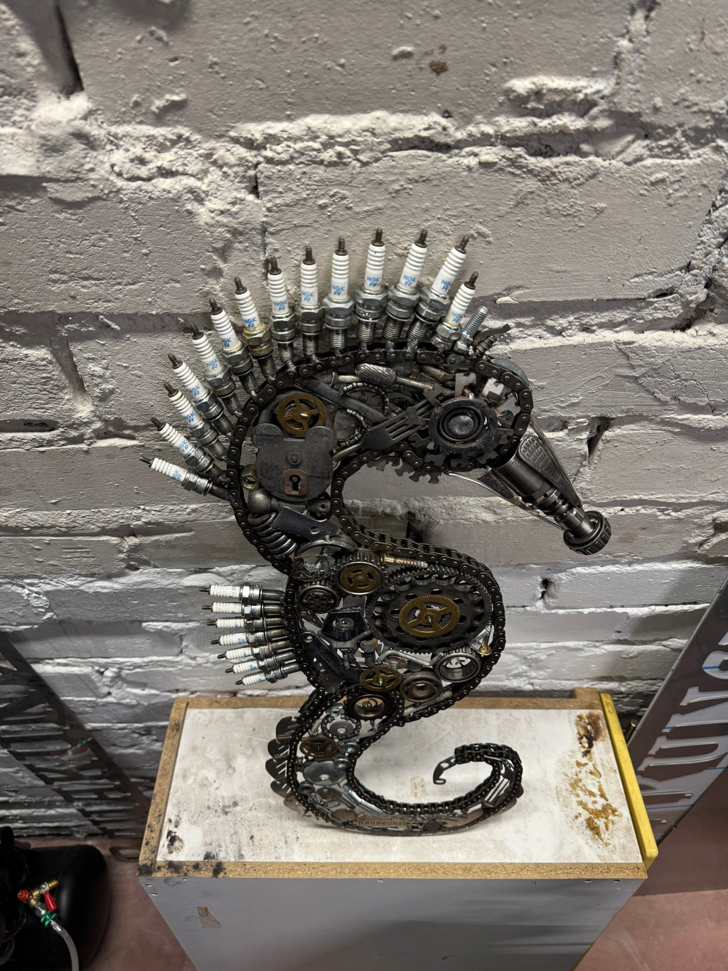 Scrap metal seahorse