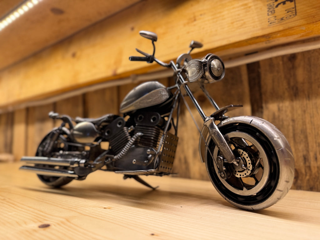 Detailed Scrap Metal Motorcycle