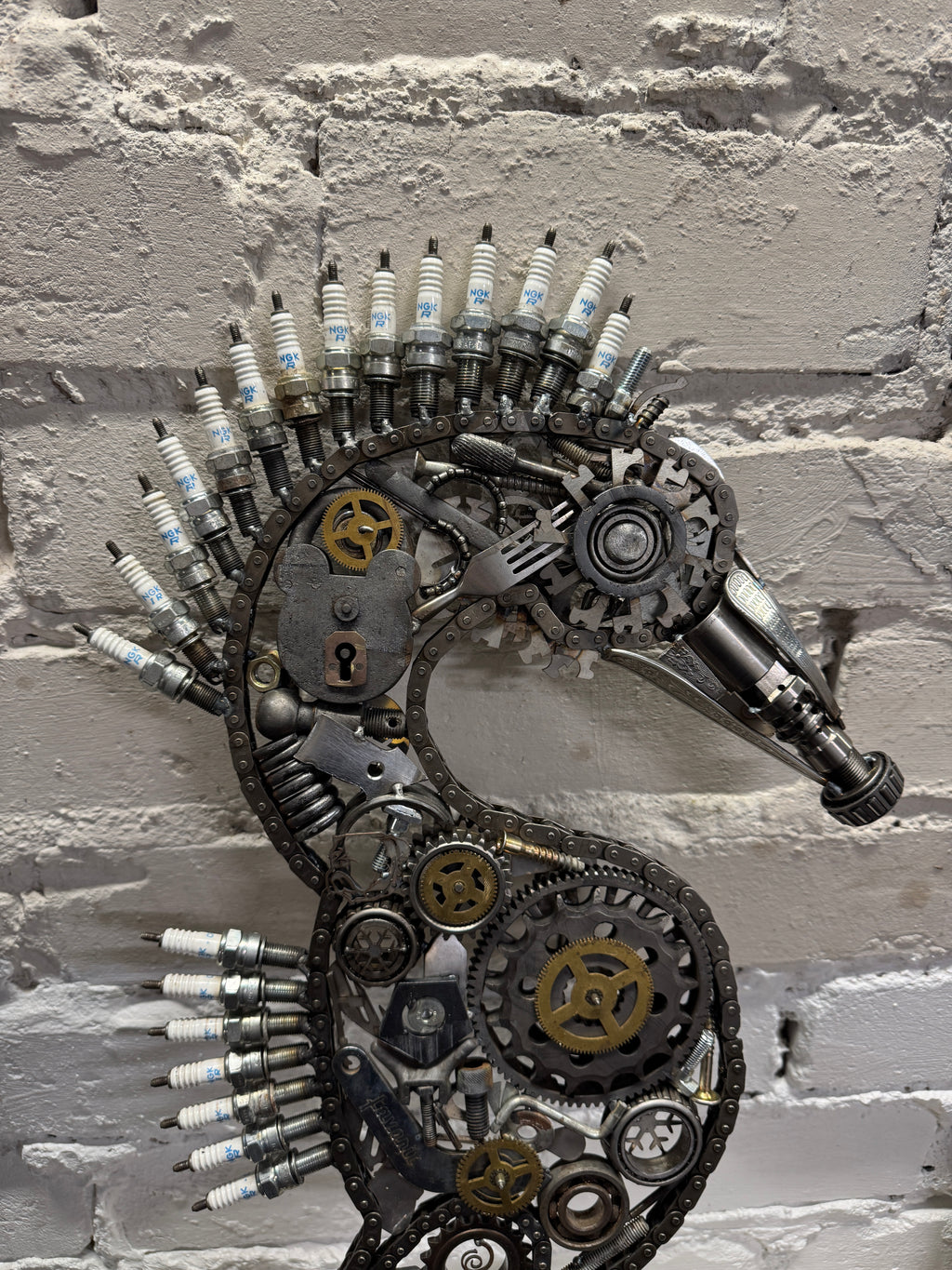 Scrap metal seahorse
