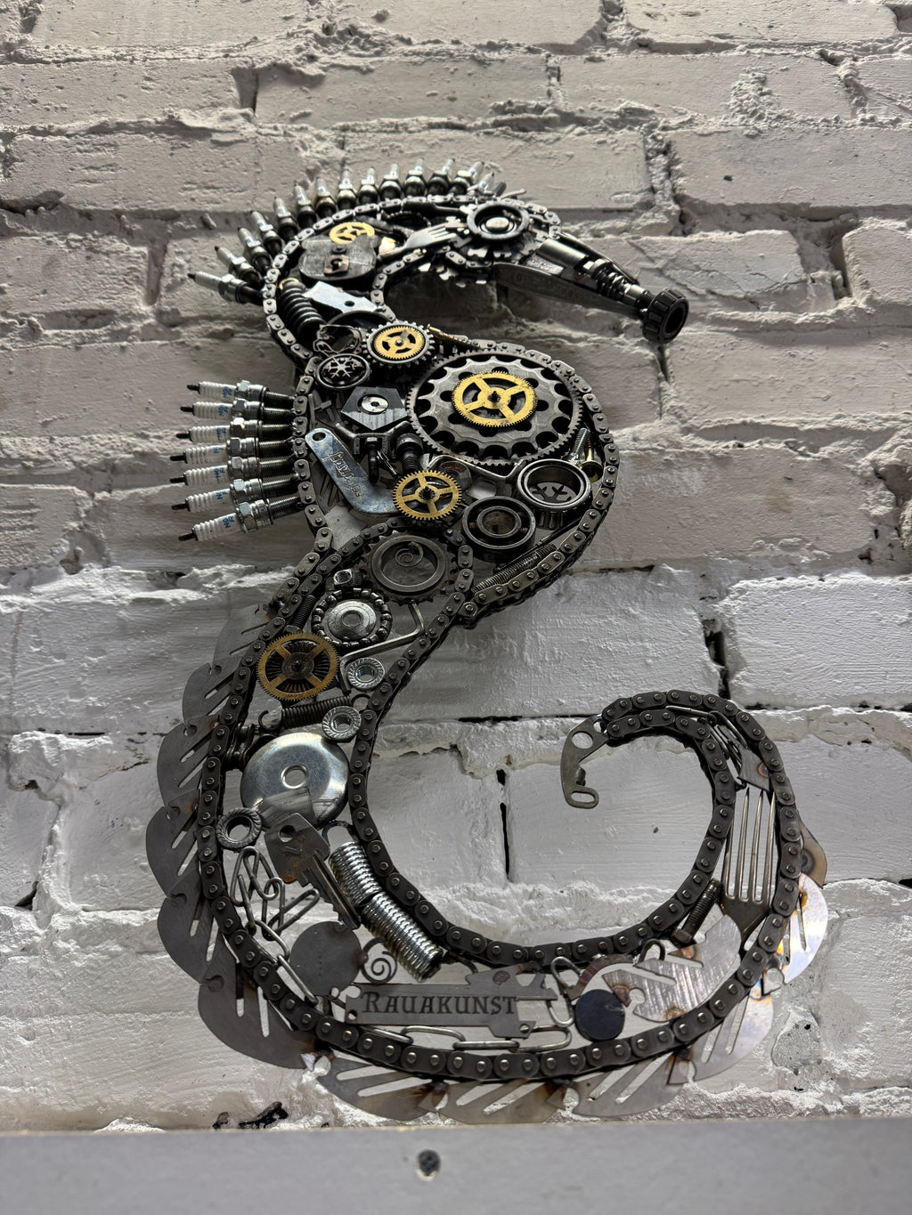 Scrap metal seahorse