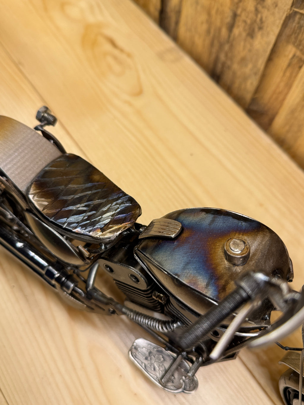 Detailed Scrap Metal Motorcycle