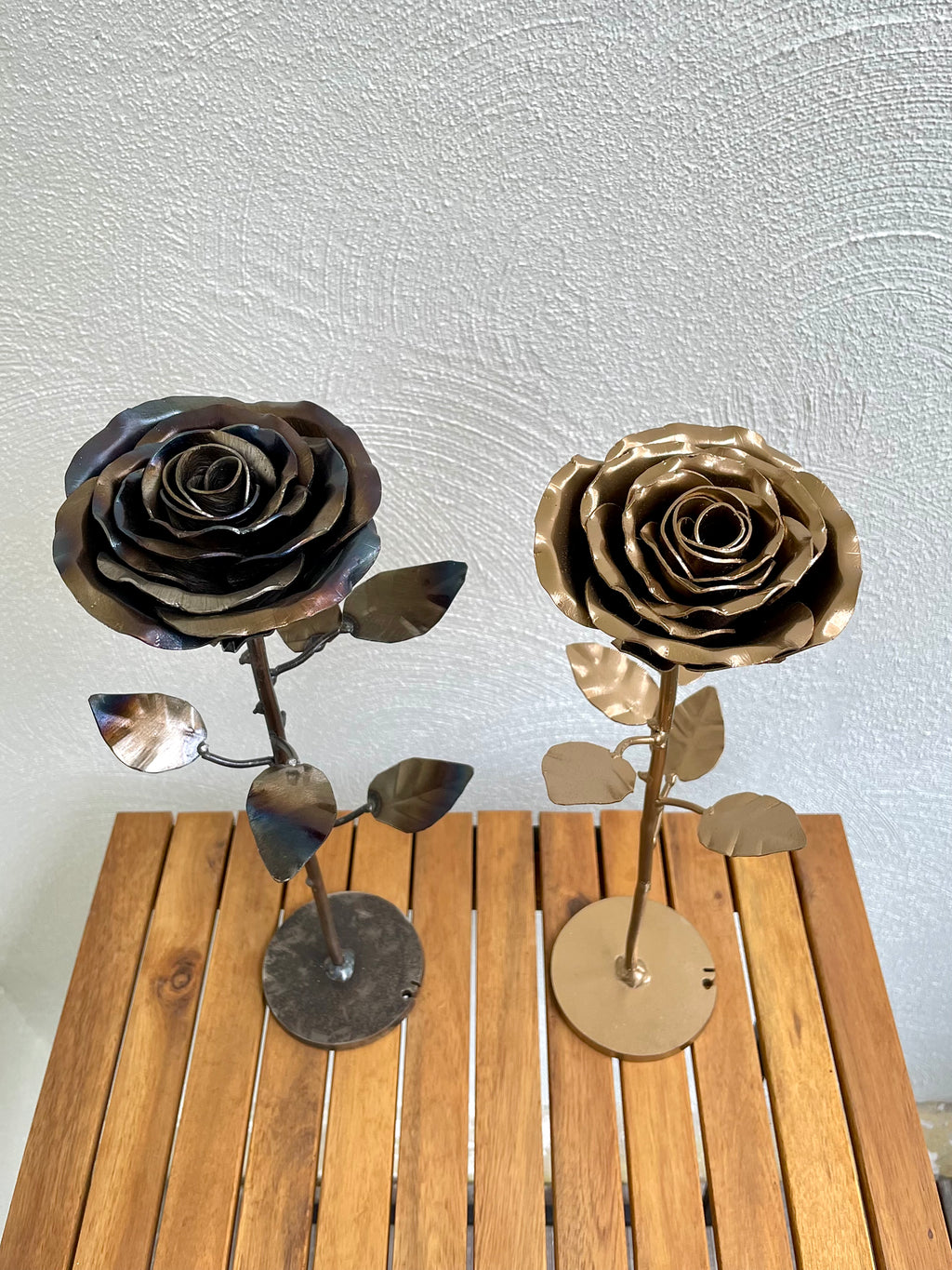 Golden metal rose
