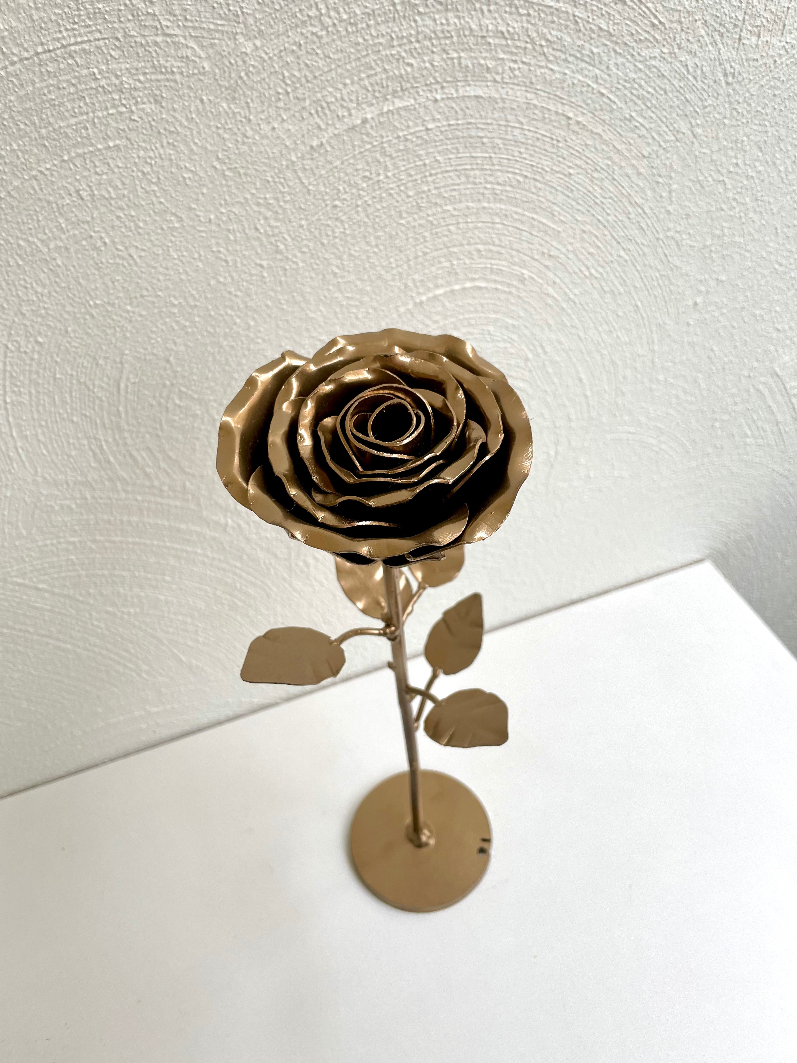 Golden metal rose