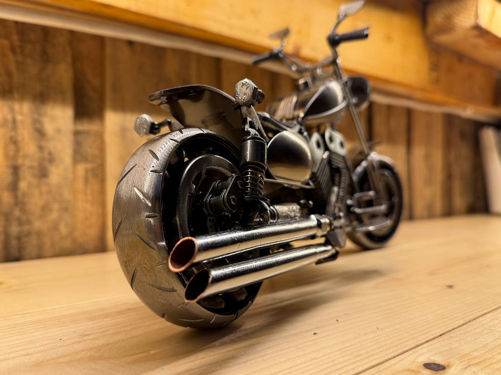 Detailed Scrap Metal Motorcycle